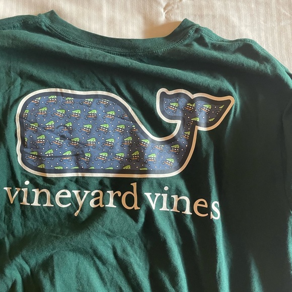 Vineyard Vines Christmas Tree/Pick up Long Sleeve T-Shirt Size M Green - Picture 5 of 5